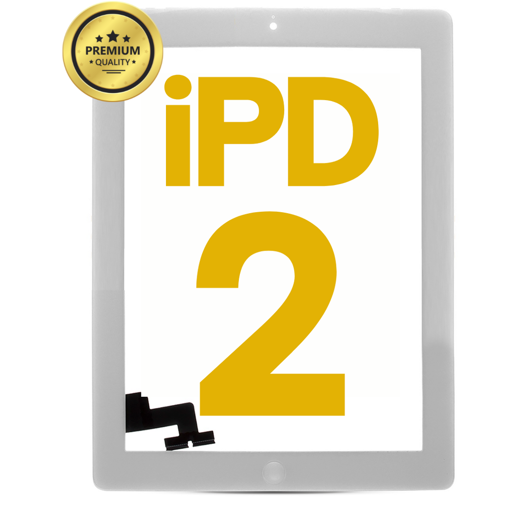 DIGITIZER COMPATIBLE FOR IPAD 2 WITH HOME BUTTON PRE-INSTALLED WHITE PREMIUM