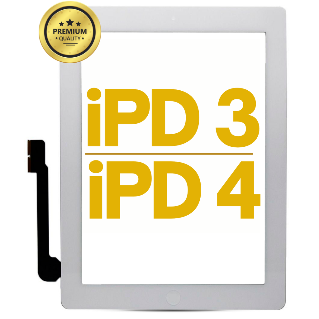 DIGITIZER COMPATIBLE FOR IPAD 3 / IPAD 4 /  A1403 / A1416 / A1430 / A1458 / A1459 /  WITH HOME BUTTON PRE-INSTALLED WHITE PREMIUM
