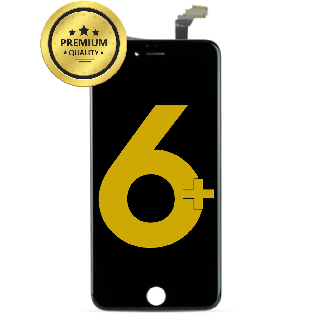 LCD ASSEMBLY COMPATIBLE FOR IPHONE 6 PLUS WITH STEEL PLATE PRE INSTALLED BLACK PREMIUM