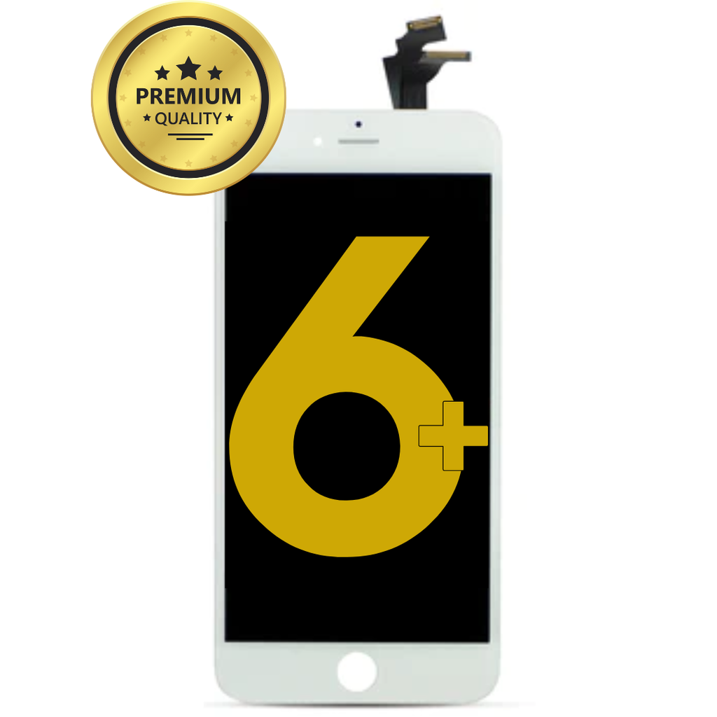 LCD ASSEMBLY WITH STEEL PLATE PRE INSTALLED COMPATIBLE FOR IPHONE 6PLUS WHITE PREMIUM