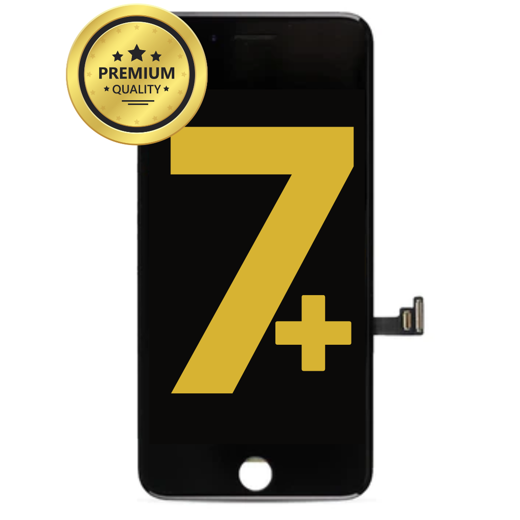 LCD ASSEMBLY WITH STEEL PLATE PRE INSTALLED COMPATIBLE FOR IPHONE 7 PLUS PREMIUM BLACK