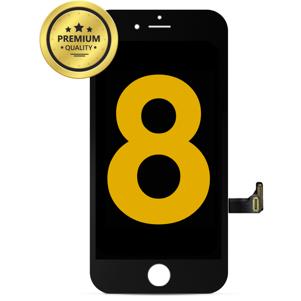 LCD ASSEMBLY WITH STEEL PLATE PRE INSTALLED COMPATIBLE FOR 8 PREMIUM BLACK