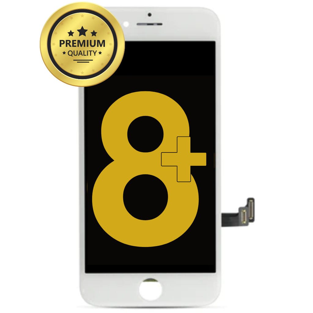 LCD ASSEMBLY WITH STEEL PLATE PRE INSTALLED COMPATIBLE FOR IPHONE 8PLUS PREMIUM WHITE
