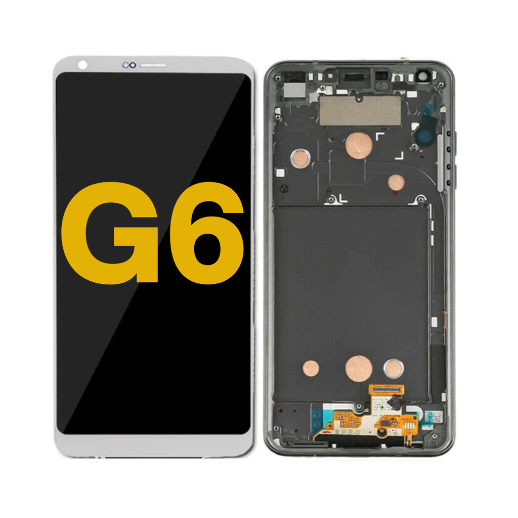 LCD ASSEMBLY WITH FRAME COMPATIBLE FOR LG G6 DUAL SIM H870D H871 H872 LS993 VS998 PREMIUM WHITE COLOR
