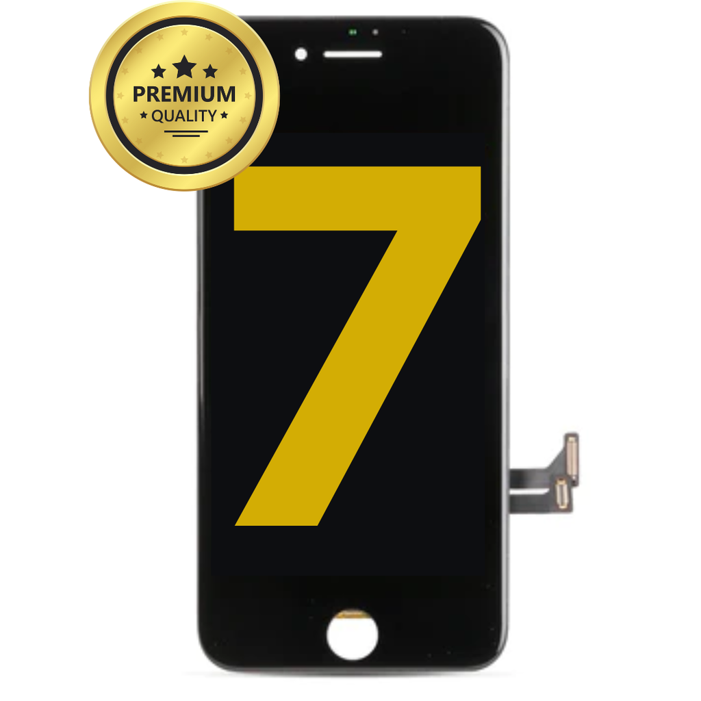 LCD ASSEMBLY WITH STEEL PLATE PRE INSTALLED COMPATIBLE FOR IPHONE 7 PREMIUM BLACK
