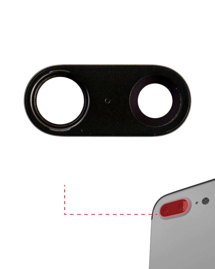 BACK CAMERA LENS GLASS ONLY WITH ADHESIVE COMPATIBLE FOR IPHONE 7 PLUS / 8 PLUS PREMIUM