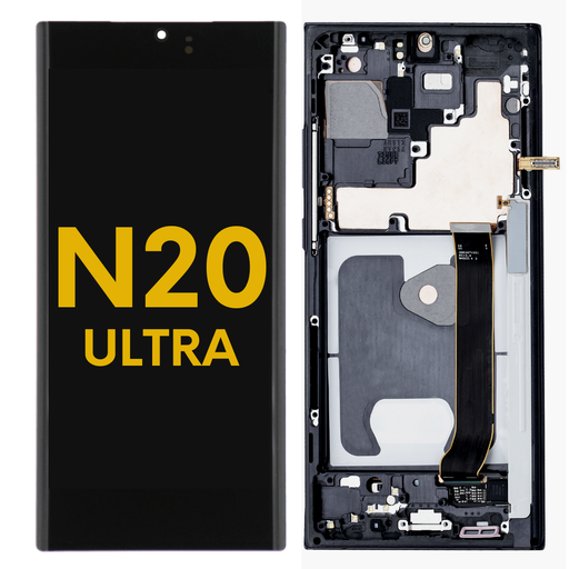 [N20ULTRA-LCD-B-F-PREMIUM] OLED LCD ASSEMBLY WITH FRAME COMPATIBLE FOR SAMSUNG NOTE 20 ULTRA N986 GH82-31460A GH82-31460A PREMIUM BLACK COLOR