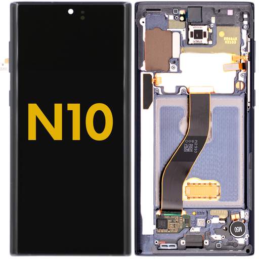 [N10-LCD-B-F-PREMIUM] OLED LCD ASSEMBLY WITH FRAME COMPATIBLE FOR SAMSUNG NOTE 10 N970 PREMIUM BLACK COLOR