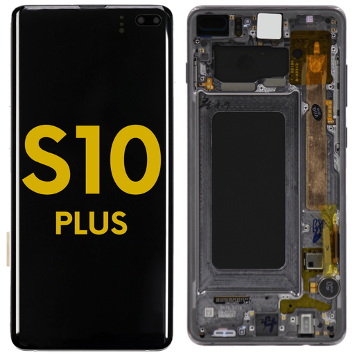 [S10P-LCD-BLACK-F-PREMIUM] OLED LCD ASSEMBLY WITH FRAME COMPATIBLE FOR SAMSUNG S10 PLUS G972 PREMIUM BLACK COLOR