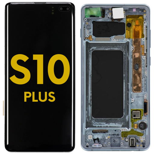 [S10P-LCD-BLUE-F-PREMIUM] OLED LCD ASSEMBLY WITH FRAME COMPATIBLE FOR SAMSUNG S10 PLUS G972 PREMIUM BLUE COLOR