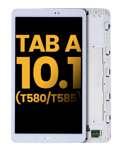 [T580-LCD-W-COMPLETE-PREMIUM] LCD ASSEMBLY WITH FRAME (COMPLETE) COMPATIBLE FOR SAMSUNG TAB A 10.1'' 2016 T580 T585 T587P PREMIUM WHITE COLOR