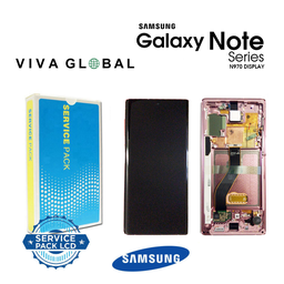 [N10-LCD-PINK-F-SAMSUNG] SAMSUNG ORIGINAL SERVICE PACK WITH FRAME NOTE 10 SM-N970 AURA PINK