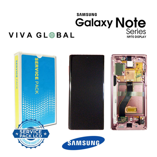 [N10-LCD-PINK-F-SAMSUNG] SAMSUNG ORIGINAL SERVICE PACK WITH FRAME NOTE 10 SM-N970 AURA PINK