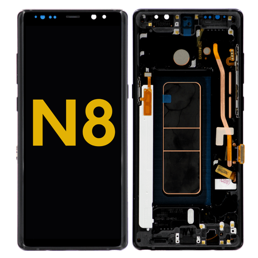 [N8-LCD-BLACK-F-PREMIUM] OLED LCD ASSEMBLY WITH FRAME COMPATIBLE FOR SAMSUNG NOTE 8 N950 PREMIUM BLACK COLOR