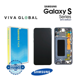 [S10-LCD-B-F-SAMSUNG] SAMSUNG ORIGINAL SERVICE PACK LCD WITH FRAME SM-G973 S10 G973F GH82-18850A BLACK COLOR