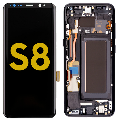 [S8-LCD-BLACK-F-PREMIUM] OLED LCD ASSEMBLY WITH FRAME COMPATIBLE FOR SAMSUNG  S8 G950F G950 G950P G950T G950V G950U PREMIUM BLACK COLOR