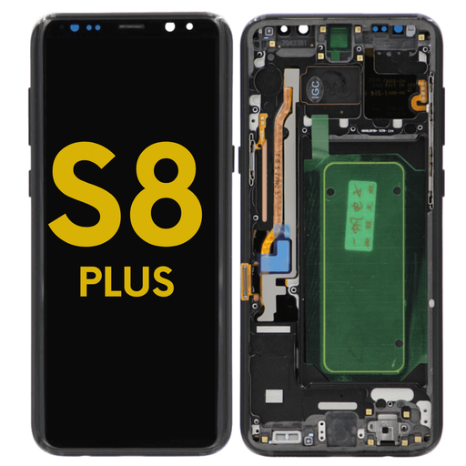 [S8P-LCD-B-F-PREMIUM] OLED LCD ASSEMBLY WITH FRAME COMPATIBLE FOR SAMSUNG  S8 PLUS G955 PREMIUM BLACK COLOR