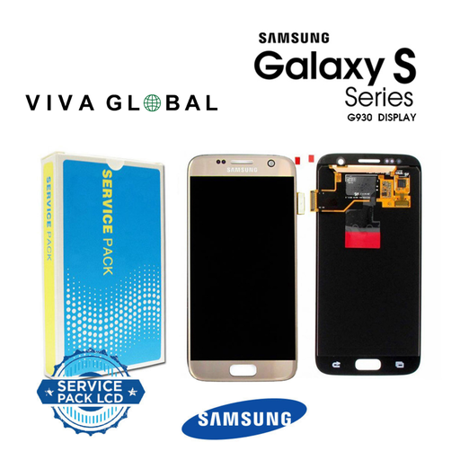 [S7-LCD-G-SAMSUNG] SAMSUNG ORIGINAL SERVICE PACK LCD S7 NO FRAME2016SM-G930  GH97-18523A GH97-18757A GH97-18761A GOLD COLOR