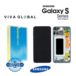 [S10-LCD-SILVER-F-SAMSUNG] SAMSUNG ORIGINAL SERVICE PACK LCD WITH FRAME S10 G973F GH82-18850B SILVER COLOR