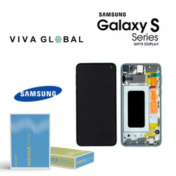 [S10P-LCD-GREEN-F-SAMSUNG] SAMSUNG ORIGINAL SERVICE PACK LCD WITH FRAME S10 PLUS G975F GH82-18834E GREEN COLOR