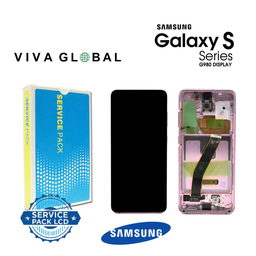 [S20-LCD-PINK-F-SAMSUNG] SAMSUNG ORIGINAL SERVICE PACK LCD WITH FRAME S20 4G/5G 2020 GH82-22131 GH-22123C G980 PINK COLOR