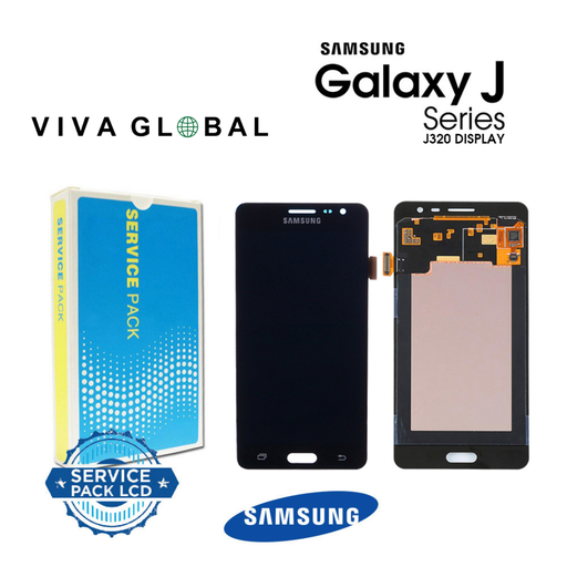 [J3-2016-LCD-B-SAMSUNG] SAMSUNG ORIGINAL SERVICE PACK LCD NO FRAME SM-J320 J3 2016 GH97-18414C GH97-18748C BLACK COLOR