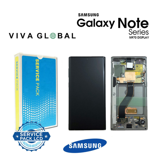 [N10-LCD-SILVER-F-SAMSUNG] SAMSUNG ORIGINAL SERVICE PACK LCD WITH FRAME NOTE 10 SM-N970F 2019 AURA GH82-20818C GH82-20817C GLOW SILVER COLOR