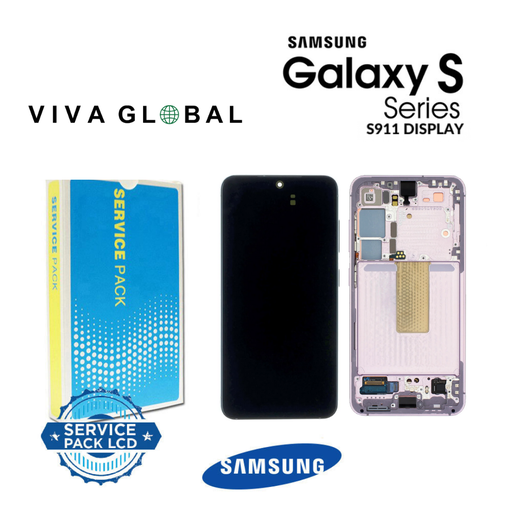 [S23-LCD-LAVANDER-F-SAMSUNG] SAMSUNG ORIGINAL SERVICE PACK LCD WITH FRAM SM-S911 S23 5G 2023 GH82-30480D / GH82-30481D LAVANDER / LIGHT PINK