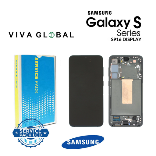 [S23P-LCD-GREEN-F-SAMSUNG] SAMSUNG ORIGINAL SERVICE PACK LCD WITH FRAM SM-S916 S23 PLUS 5G 2023 GH82-30476C / GH82-30477C GREEN