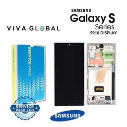 [S23ULTRA-LCD-CREAM-F-SAMSUNG] SAMSUNG ORIGINAL SERVICE PACK LCD WITH FRAM SM-S918 S23 ULTRA 5G 2023 GH82-30465B / GH82-30466B CREAM / BEIGE / SILVER