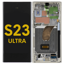 [S23ULTRA-LCD-CREAM-F-PREMIUM] OLED ASSEMBLY WITH FRAME COMPATIBLE FOR SAMSUNG S23 ULTRA US & INTERNATIONAL CRAM PREMIUM