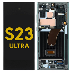 [S23ULTRA-LCD-GREEN-F-PREMIUM] OLED ASSEMBLY WITH FRAME COMPATIBLE FOR SAMSUNG S23 ULTRA US & INTERNATIONAL GREEN PREMIUM