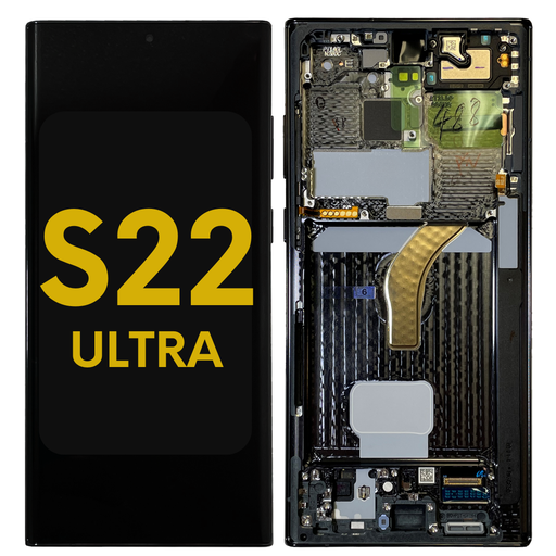 [S22ULTRA-LCD-B-F-PREMIUM] OLED ASSEMBLY WITH FRAME COMPATIBLE FOR SAMSUNG S22 ULTRA US & INTERNATIONAL BLACK PREMIUM