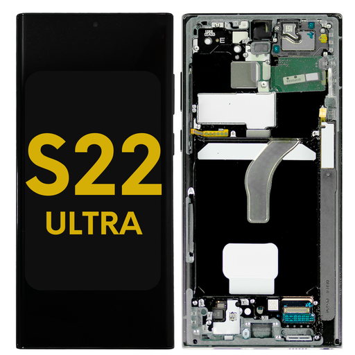 [S22ULTRA-LCD-GREEN-F-PREMIUM] OLED ASSEMBLY WITH FRAME COMPATIBLE FOR SAMSUNG S22 ULTRA US & INTERNATIONAL GREEN PREMIUM