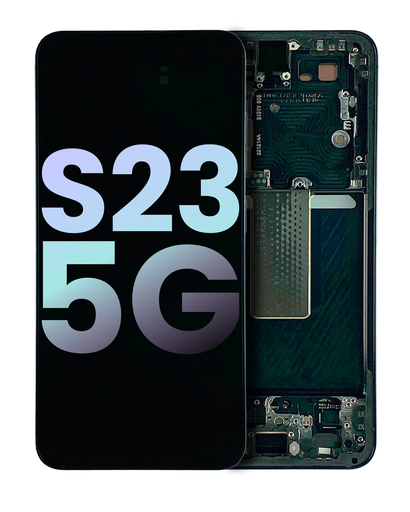 [S23-LCD-BLACK-F-PREMIUM] OLED LCD ASSEMBLY WITH FRAME COMPATIBLE FOR SAMSUNG S23 5G US & INTERNATIONAL BLACK / GRAY PREMIUM