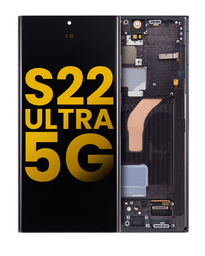 [S22ULTRA-LCD-BLACK-OLED] OLED LCD ASSEMBLY WITH FRAME COMPATIBLE FOR SAMSUNG S22 ULTRA 5G A+ BLACK COLOR