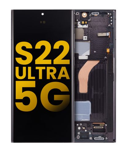 [S22ULTRA-LCD-BLACK-F-OLED] OLED LCD ASSEMBLY WITH FRAME COMPATIBLE FOR SAMSUNG S22 ULTRA 5G A+ BLACK COLOR