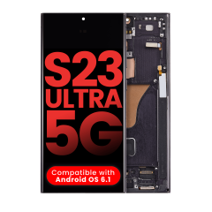 [S23ULTRA-LCD-BLACK-F-OLED] OLED LCD ASSEMBLY WITH FRAME COMPATIBLE FOR SAMSUNG S23 ULTRA 5G A+ BLACK COLOR