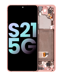 [S21-LCD-PINK-F-OLED] OLED LCD ASSEMBLY WITH FRAME COMPATIBLE FOR SAMSUNG S21 5G A+ PINK COLOR