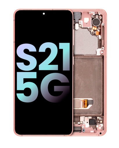 [S21-LCD-PINK-F-OLED] OLED LCD ASSEMBLY WITH FRAME COMPATIBLE FOR SAMSUNG S21 5G A+ PINK COLOR