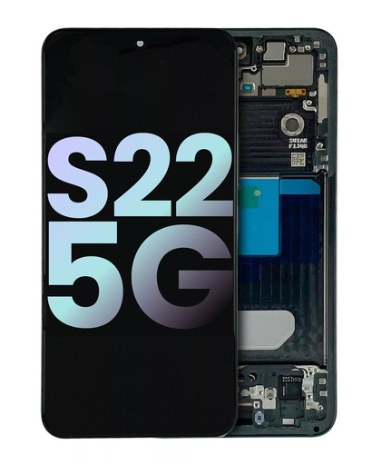 [S22-LCD-BLACK-F-OLED] OLED LCD ASSEMBLY WITH FRAME COMPATIBLE FOR SAMSUNG S22 5G A+ BLACK COLOR