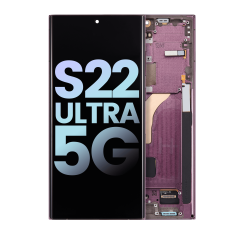 [S22ULTRA-LCD-BURGENDY-F-OLED] OLED LCD ASSEMBLY WITH FRAME COMPATIBLE FOR SAMSUNG S22 ULTRA 5G A+ BURGENDY COLOR