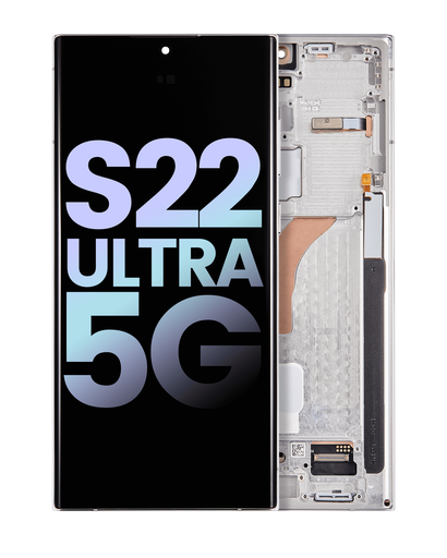 [S22ULTRA-LCD-WHITE-F-OLED] OLED LCD ASSEMBLY WITH FRAME COMPATIBLE FOR SAMSUNG S22 ULTRA 5G A+ WHITE COLOR