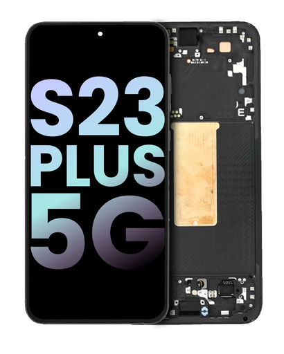 [S23P-LCD-BLACK-F-OLED] OLED LCD ASSEMBLY WITH FRAME COMPATIBLE FOR SAMSUNG S23 PLUS 5G A+ BLACK COLOR