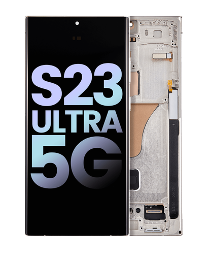 [S23ULTRA-LCD-CREAM-F-OLED] OLED LCD ASSEMBLY WITH FRAME COMPATIBLE FOR SAMSUNG S23 ULTRA 5G A+ CREAM COLOR