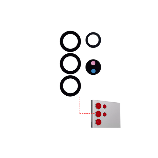 [S24ULTRA-BACKLENS-GLASS] BACK CAMERA LENS GLASS ONLY WITH ADHESIVE COMPATIBLE FOR SAMSUNG S24 ULTRA 5G 3PCS SET