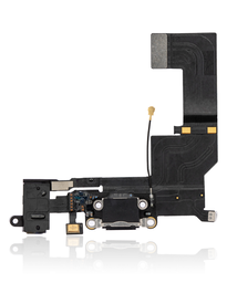 [IP5S-CP-B] CHARGING PORT FLEX CABLE COMPATIBLE FOR IPHONE 5S BLACK COLOR (PREMIUM)