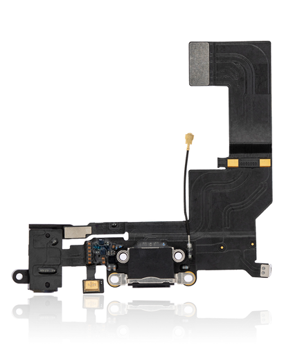 [IP5S-CP-B] CHARGING PORT FLEX CABLE COMPATIBLE FOR IPHONE 5S BLACK COLOR (PREMIUM)