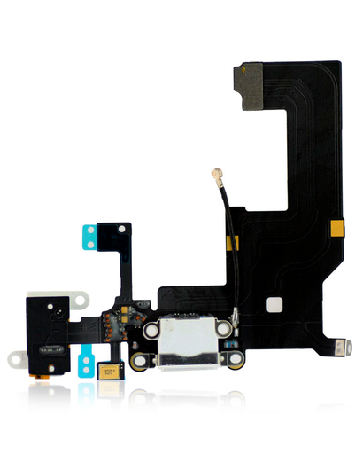 [IP5G-CP-W] CHARGING PORT FLEX CABLE COMPATIBLE FOR IPHONE 5 WHITE COLOR (PREMIUM)