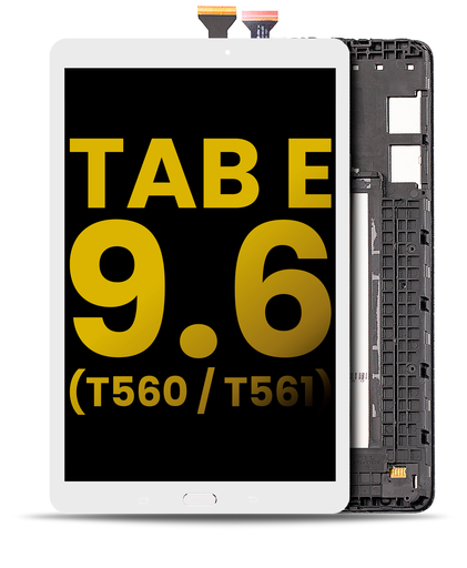 [T560-LCD-W-COMPLETE-PREMIUM] LCD ASSEMBLY WITH FRAME (COMPLETE) COMPATIBLE FOR SAMSUNG TAB E 9.6'' T560 T561 T567V PREMIUM WHITE COLOR